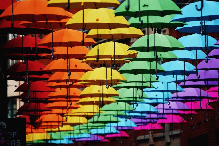 The Neurodiversity Umbrella Project in Durham, UK, in 2019, celebrating the “gifts, talents, and abilities” of neurodiverse people. Image: Owen Humphreys / Getty Images