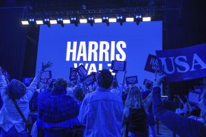 LAS VEGAS, NV - Atmosphere at Harris Walz vote for freedom rally at MGM GRAND GARDEN ARENA in Las Vegas, NV, on November 4, 2024. Credit: DeeCee Carter/MediaPunch /IPX