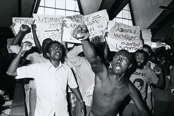 Black South Africans Protest Against Edward Kennedy Visit