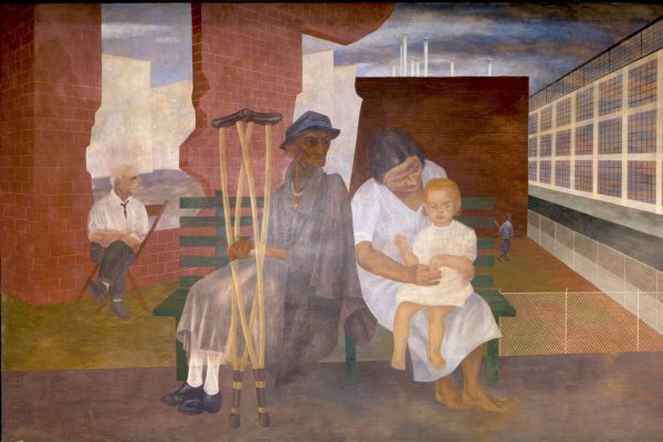 A portion of a mural, “The Meaning of Social Security,” by Ben Shahn at the Wilbur J. Cohen Federal Building in Washington, D.C. Image: Library of Congress